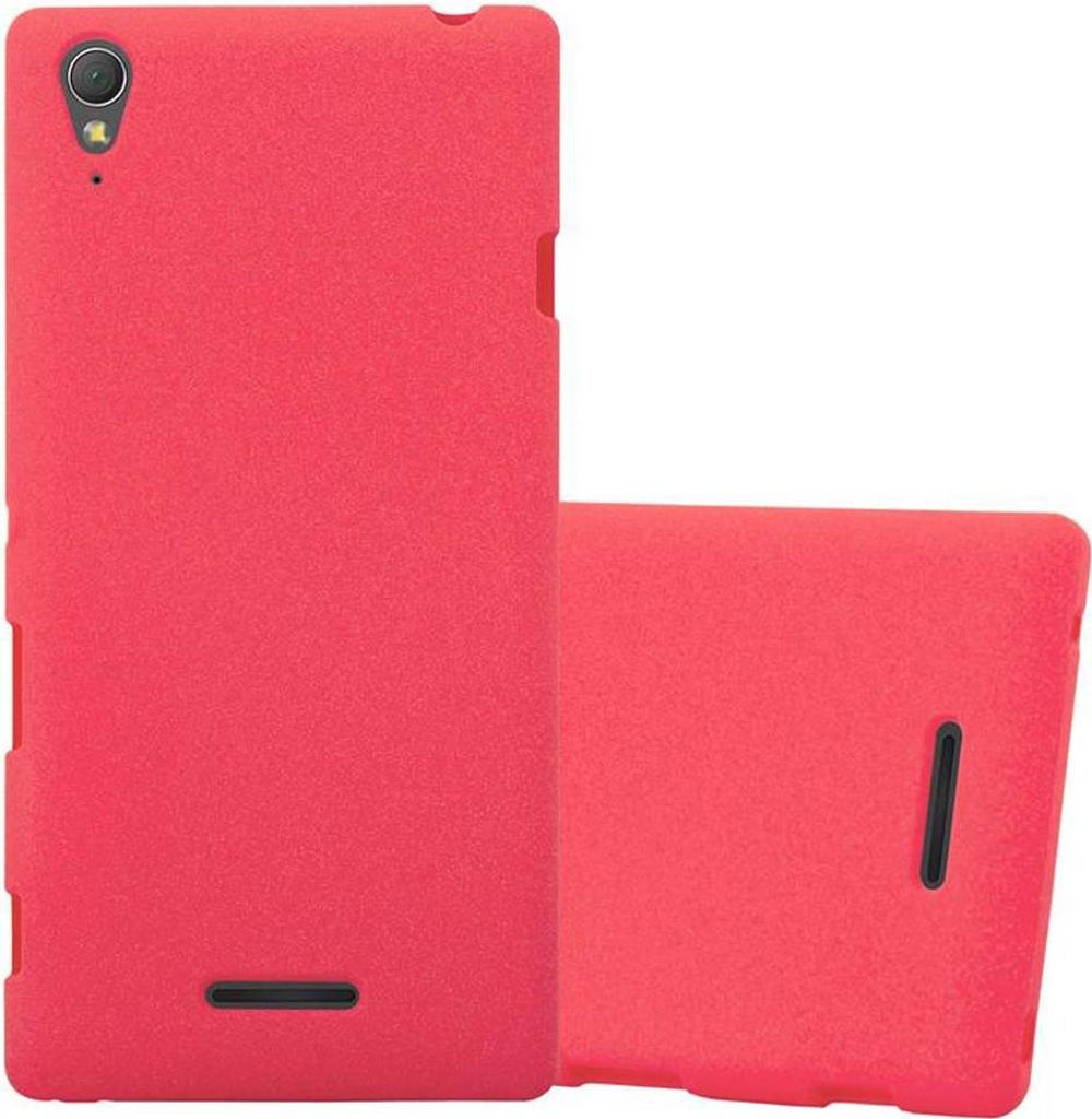 Cadorabo Schutzhülle für Sony Xperia T3 Hülle in Rot Handyhülle TPU Etui Cover Case