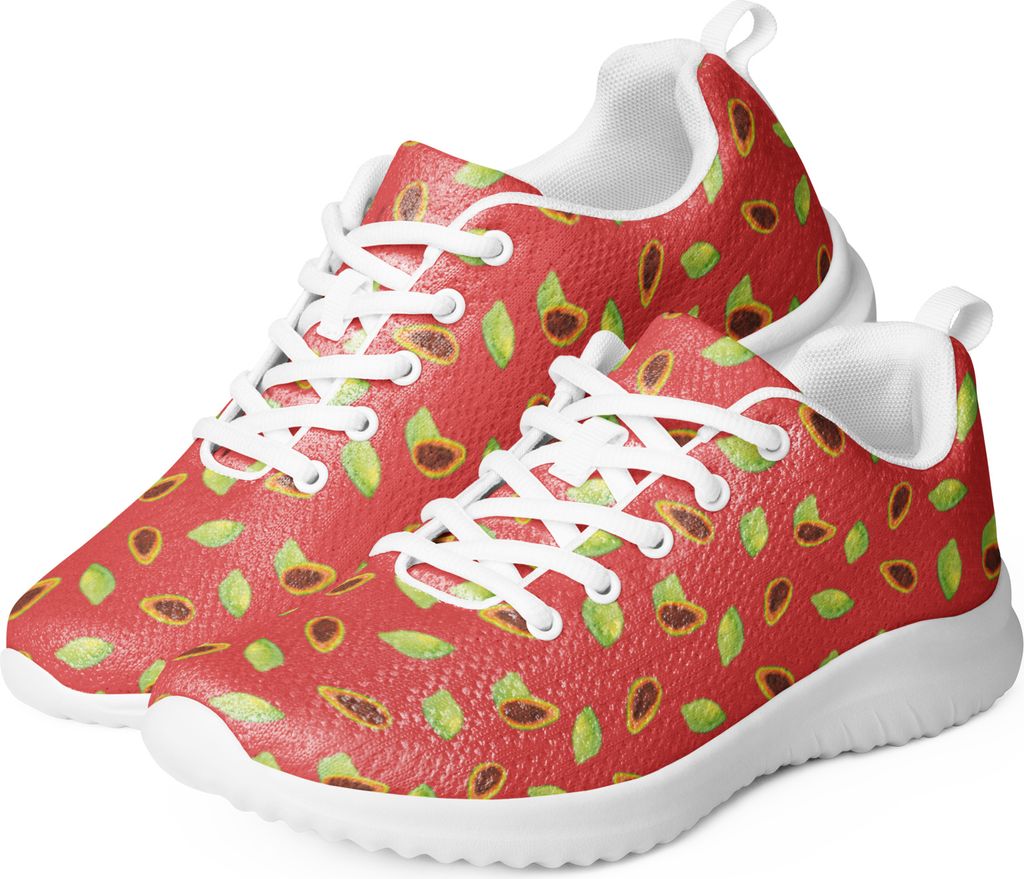 Mr. & Mrs. Panda Damen Turnschuh Obst Papaya Größe 40 1/2 - Rot - Geschenk, Sneaker, Weiß, Fitnessschuh, Sportschuh, Papayas, Damensneaker, Must...