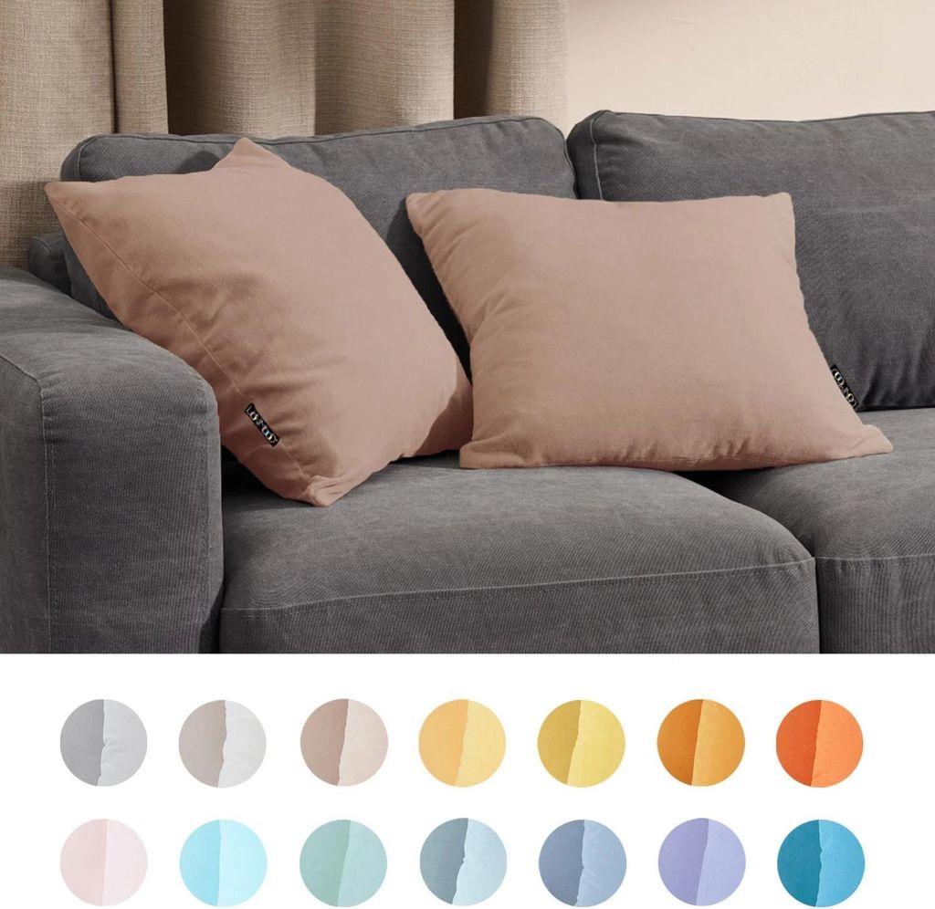 Lionmood Kissenbezug Pfirsichhaut Haptik Beige 40x40cm Produktbild 