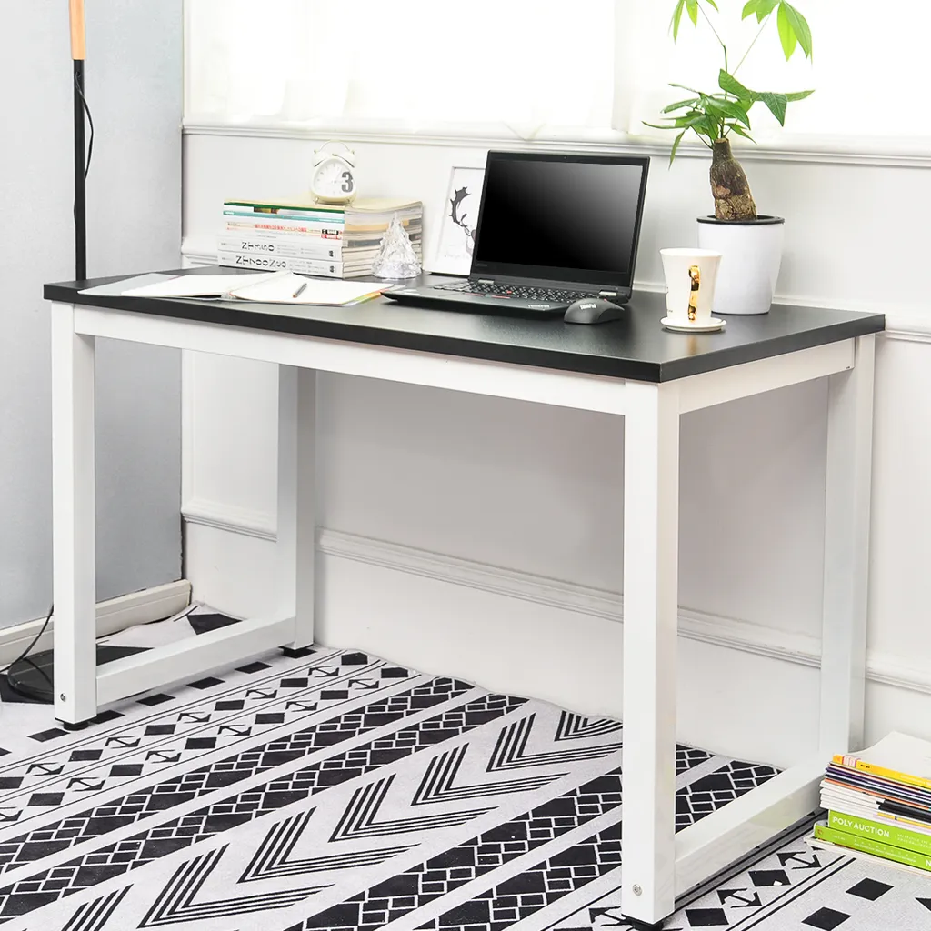 Table d'ordinateur Modèle 120cm Bureau PC Noir Design Ergonomique
