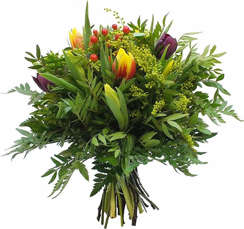 Frühlingsbote Blumenstrauß – Frische Tulpen und bunte Produktbild 