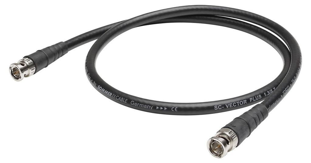 Video-Patchkabel 6G SC-Vector PLUS 1.3/5.7 4K | BNC / BNC, HICON | 2,00m | schwarz | schwarz