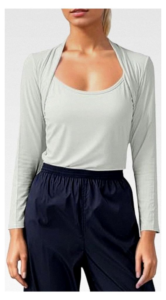 Kurze Strickjacke für Damen - Festlich, Elegant, Einfarbig, Langarm