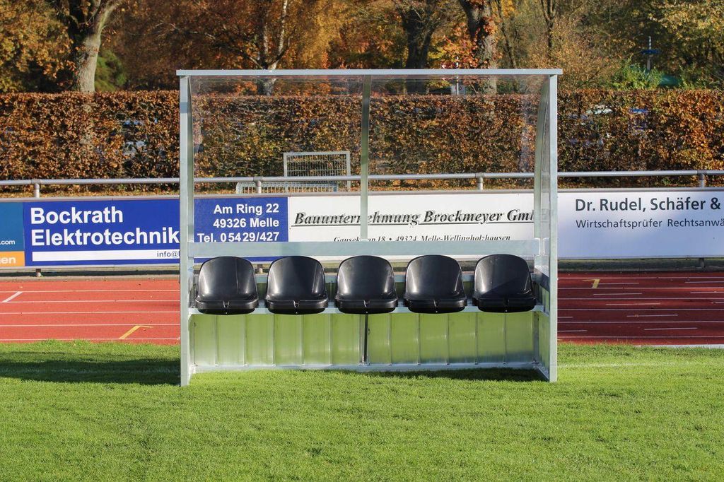 Spielerkabine Premium Plus 3 Meter Ohne Sitzschalen grün