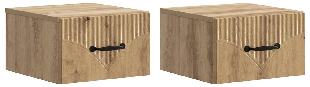 vidaXL Wandmontierter Nachttisch 2 pcs Artisan-Eiche 34,5 x 33 x 20 cm