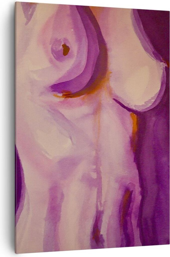 Bild auf Leinwand - Leinwandbild - Einteilig - Frau Tat Körper - 70x100cm - Wand Bild - Wanddeko - Wandbilder - Leinwanddruck - Kunstdruck - Wandd...