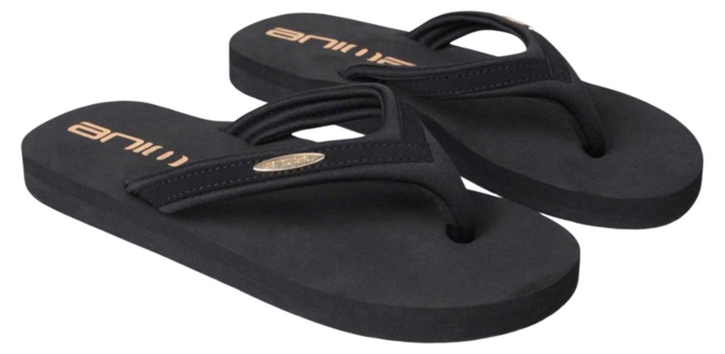 Animal - Damen Flipflops "Swish", recyceltes Material MW1265 (40 EU) (Schwarz)