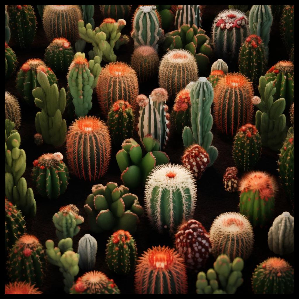 Plakat 60x60cm Garten der Kakteen