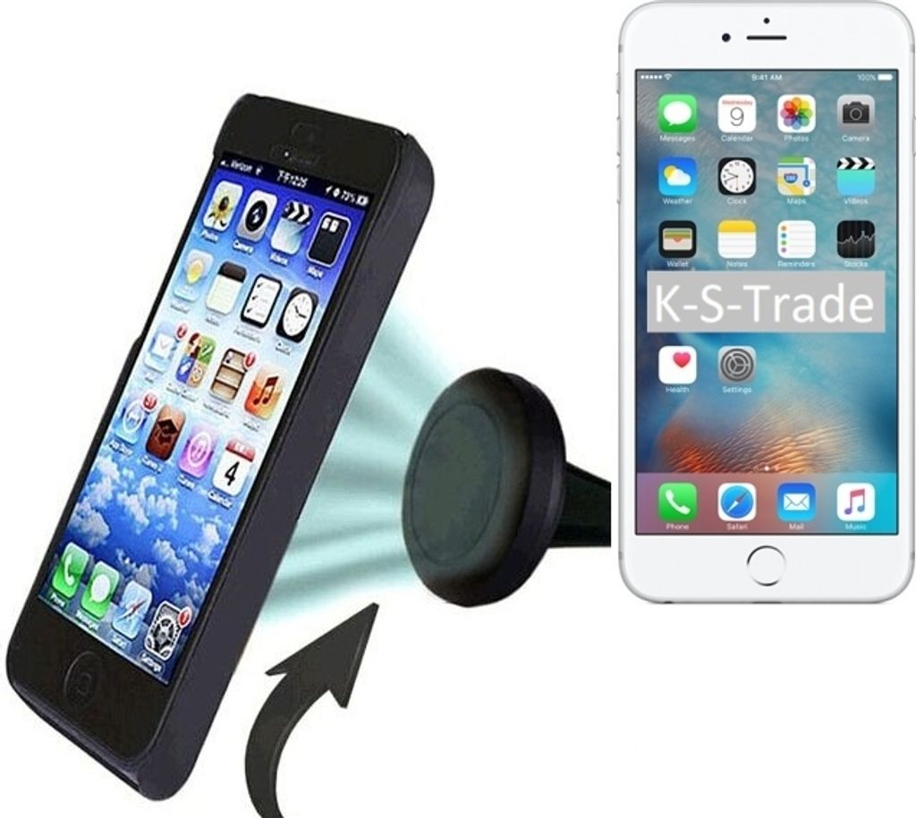 K-S-Trade Kompatibel mit Apple iPhone 6s Plus Auto Handy Halterung KFZ Halter Lüftungsgitterhalterung Air Vent mount Smartphone Halter