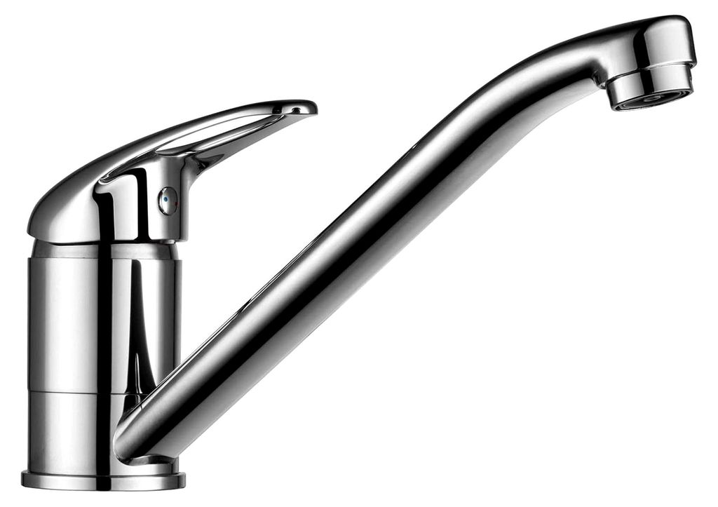 Niederdruck Einhebelmischer für Spültische, Chrom, Küchenarmatur mit offenem Hebel