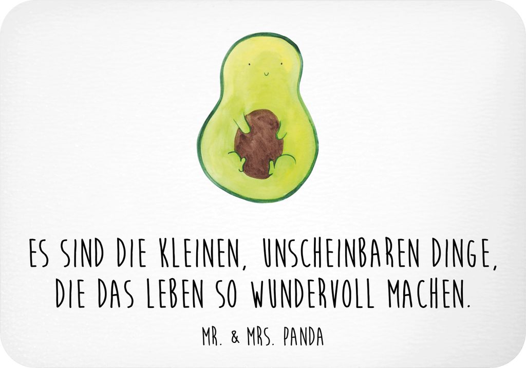 Mr. & Mrs. Panda Kühlschrankmagnet Avocado Kern - Weiß - Geschenk, Baby, wandmagnet, whiteboardmagnet, Liebe, Wunder, zettelhalter, Spruch Leben,...