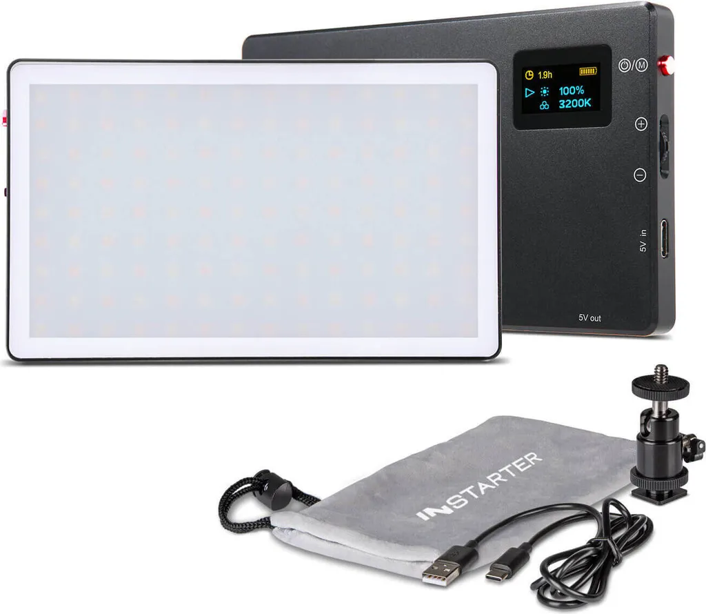 Instarter Spectar Torche LED Vidéo 9W Bi-Color 3200-7500K en Aluminium