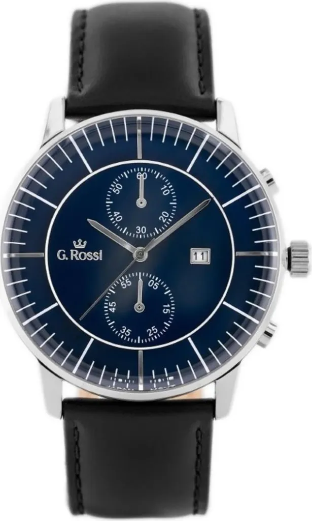 Montre G. Rossi 6462A6A1 - Montre Homme élégante avec Bracelet en Cuir Noir