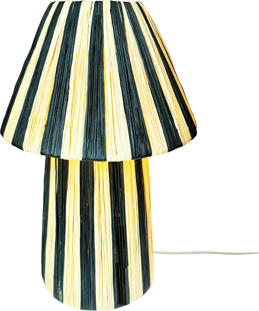 Lampada Boho Decorativa Morjan | Abat-jour Etnico Beige e Nero