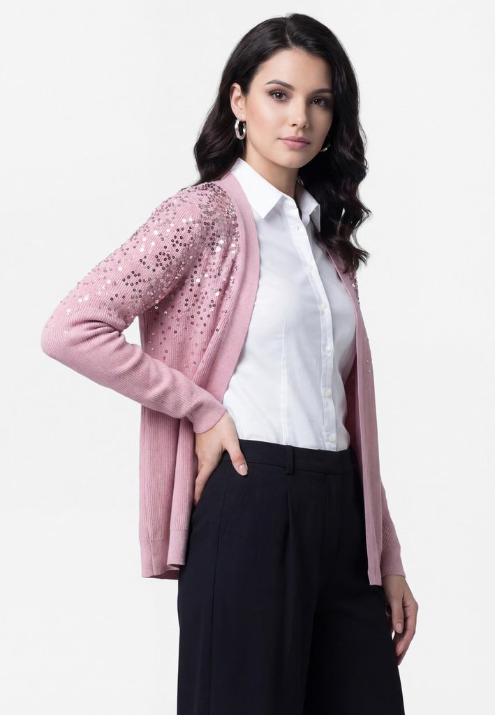 CHANCERY damen strickjacke - dunkelrosa, XS/S