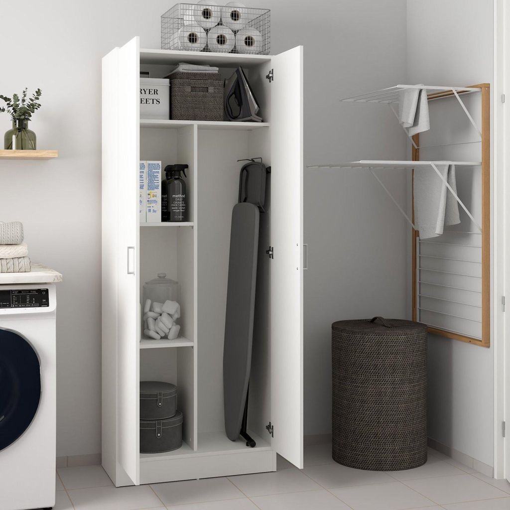 Mehrzweckschrank 2-Türig - Weiß 37x180h cm Produktbild 