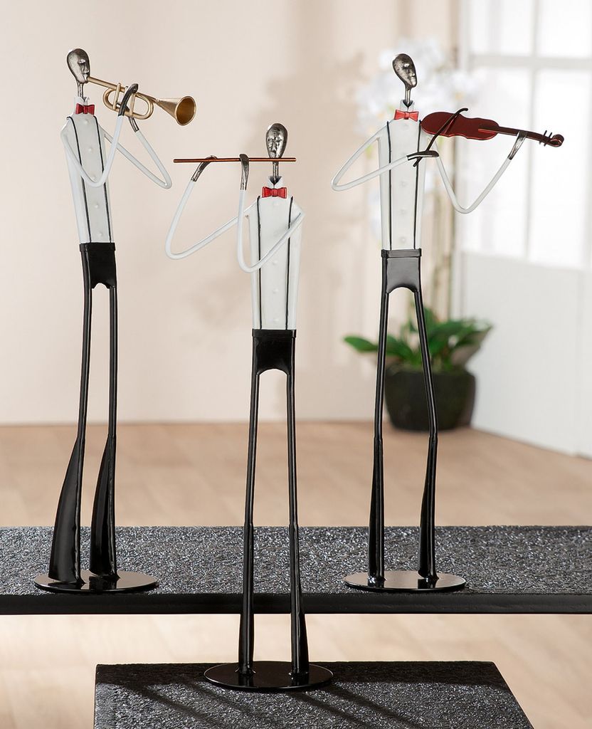Gilde Figur, Orchester, Geige, Metall, schwarz, weiß, VE 2 Produktbild 