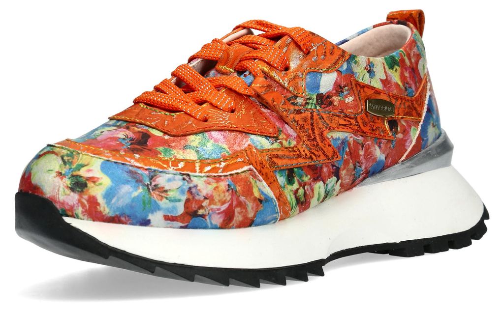Laura Vita Damen Sneaker Metallic Plateau Floral TELLAO 09, Produktbild 