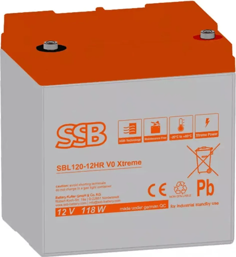Batterie de Secours 12V 26Ah SSB SBL120-12HR pour Onduleur et ASI