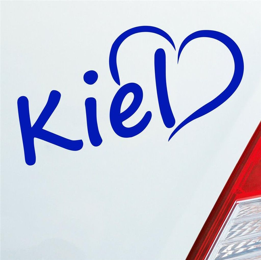 Auto Aufkleber Kiel Herz Stadt City Love Liebe Heimat 13x8 cm Dunkelblau Sticker Heckscheibenaufkleber
