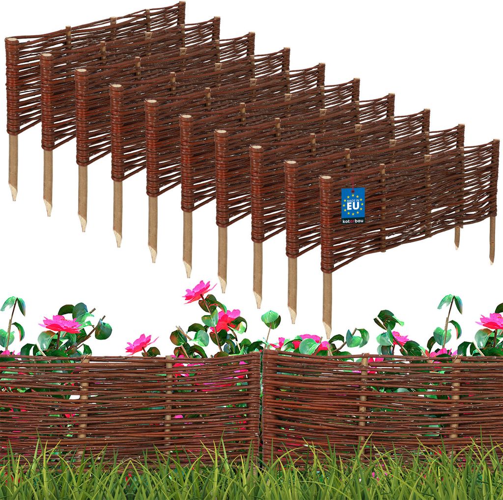 KOTARBAU® 10er Set Beeteinfassung 60x20cm Weidezaun Produktbild 