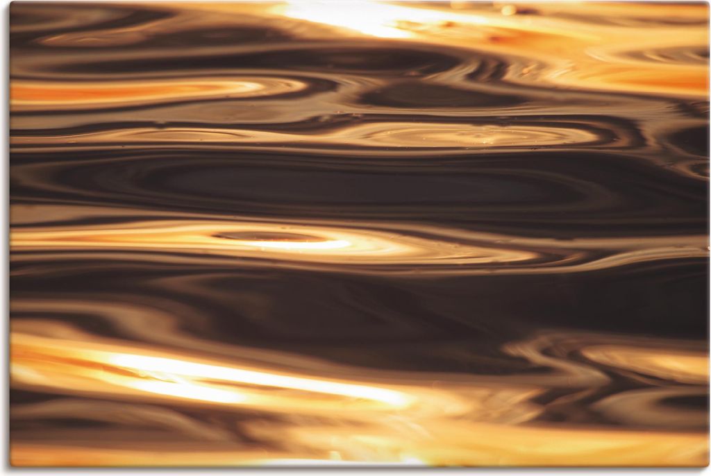 ARTland Leinwandbild Goldenes Wasser des Meeres Größe: 90x60 cm