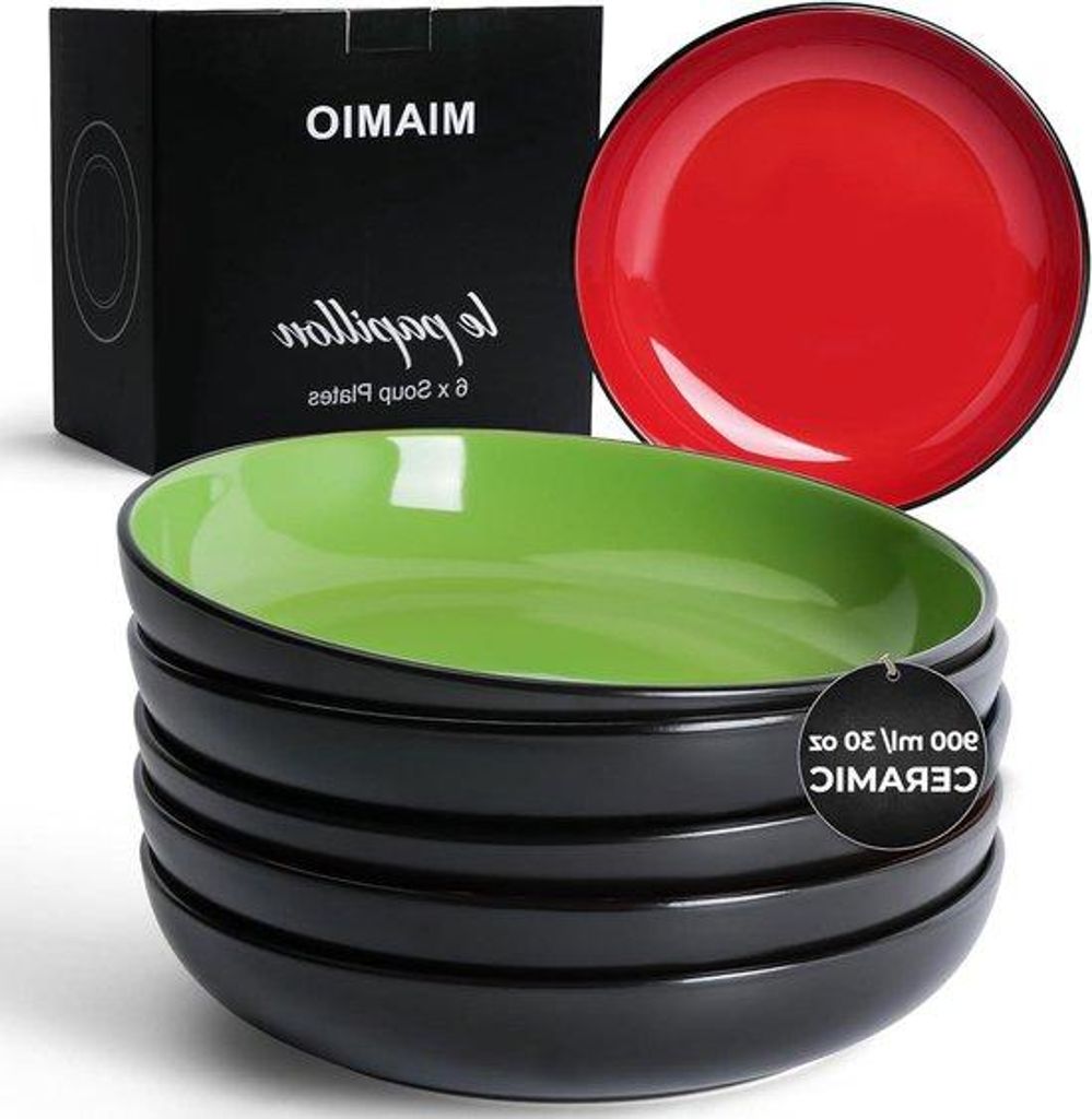 Keramische Suppenschalen Set von 6 tiefen Tellern