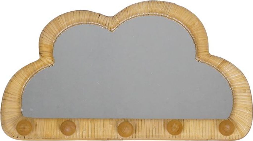 KidsDepot Spiegel - Milana Wolke - Rattan | Garderobe