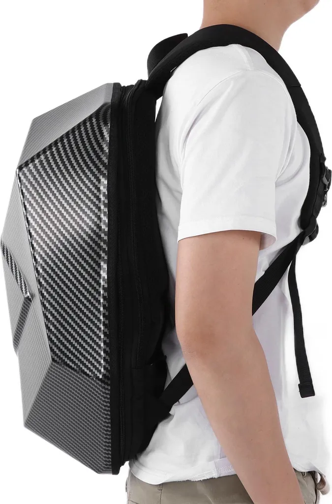 Sac à dos moto imperméable ABS extensible avec coque effet carbone