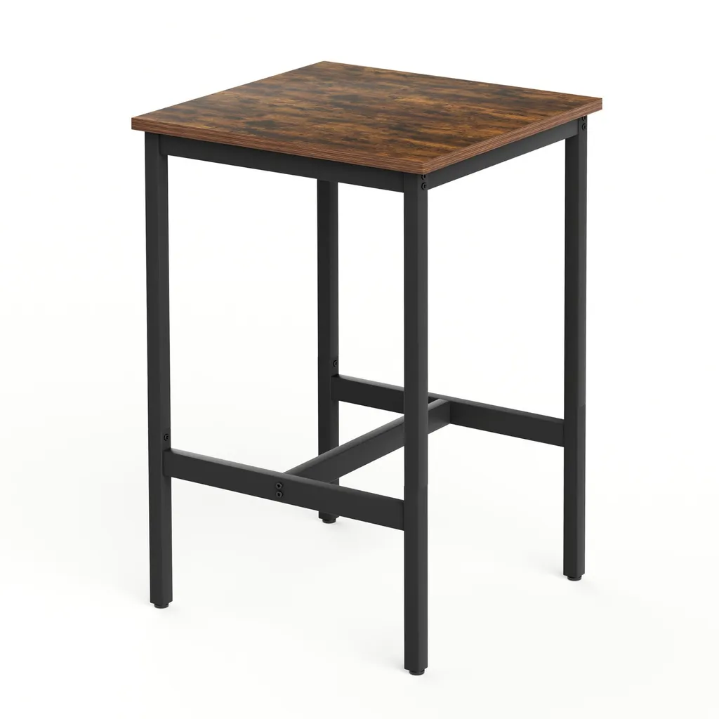 Ensemble Table de Bar et 2 Tabourets Industriels avec Structure en Métal - 10