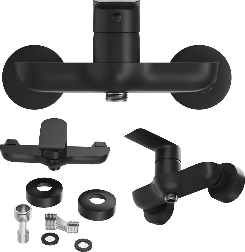 Miscelatore Bagno Granitan VITO Nero - Resistente e Facile da Pulire - 1