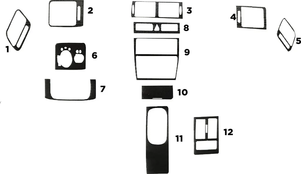 Habillage Intérieur Audi A6 C5 4B 97-01 Aspect Carbone Set de 12 pcs