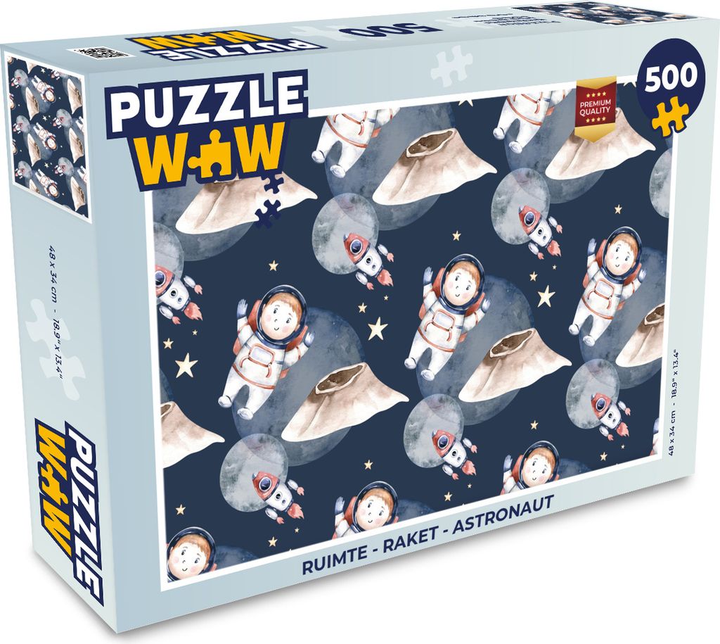 MuchoWow Puzzle 500 Teile Weltraum - Rakete - Astronaut - Jungen - Mädchen - Kinder - Kinder - 500 Teile - Kinder - Selberbauen - Puzzlespiele