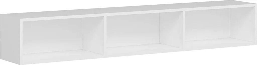 Banc TV Blanc 180 cm Barzago avec Tablette de Rangement Style Moderne