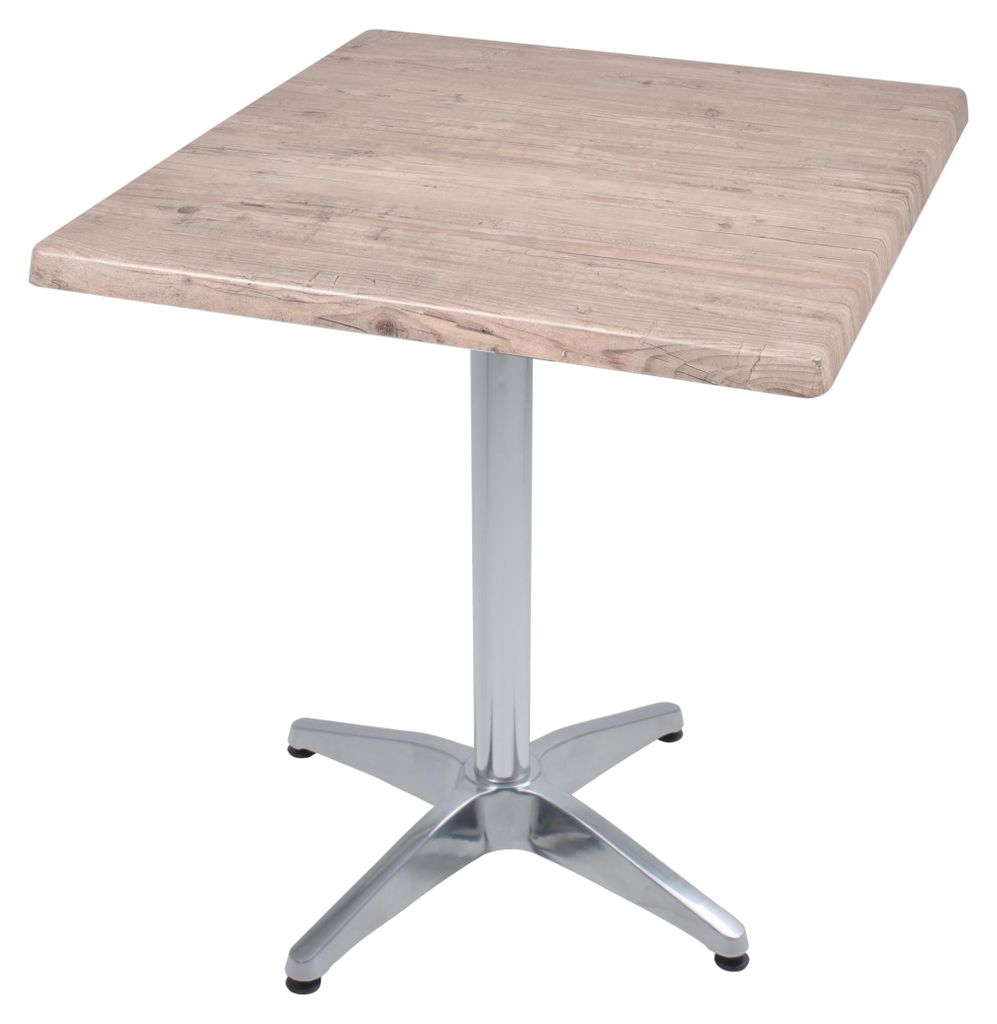Bistrotisch VIDOL 70x70cm Qudratisch Hellbraun Holz | Cafétisch Bartisch Gartentisch Outdoor-Esstisch