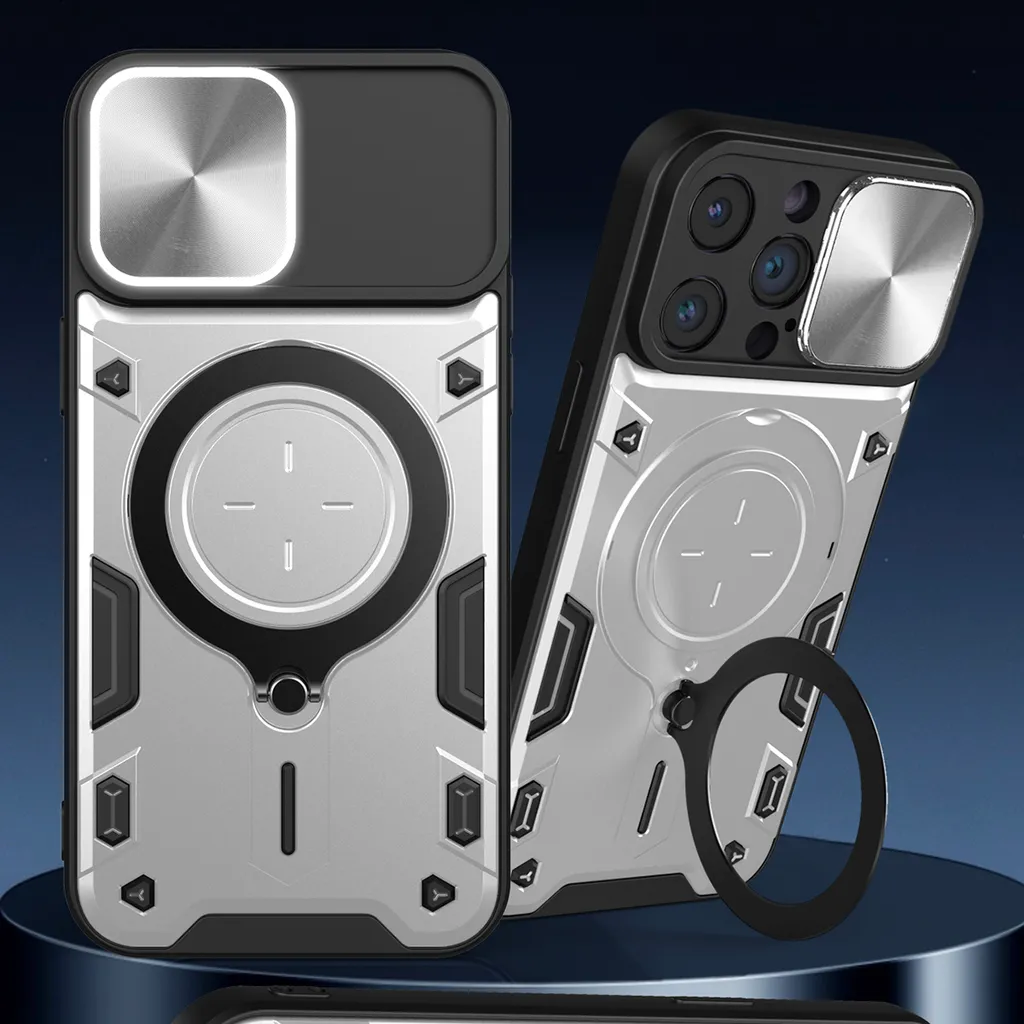 Custodia iPhone 13 Pro Max Argento Doppio Strato con Protezione Camera - 5