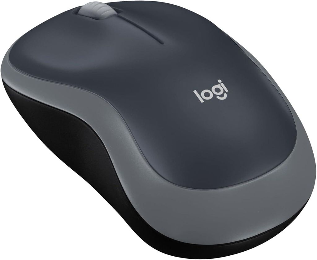 Logitech M185 Kabellose Maus mit 2,4 GHz USB-Empfänger, 1000 DPI, 12 Monate Batterielaufzeit, Grau für PC und Laptop