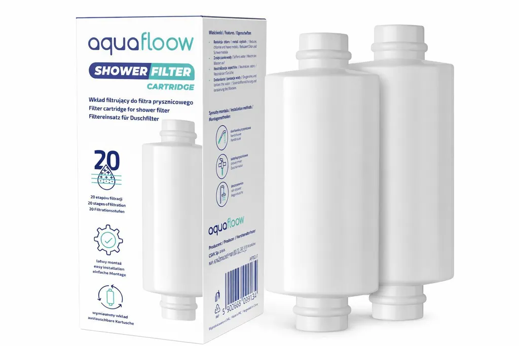 Set 2 Cartucce AquaFloow 20 Stadi | Filtro Doccia Alta Efficienza
