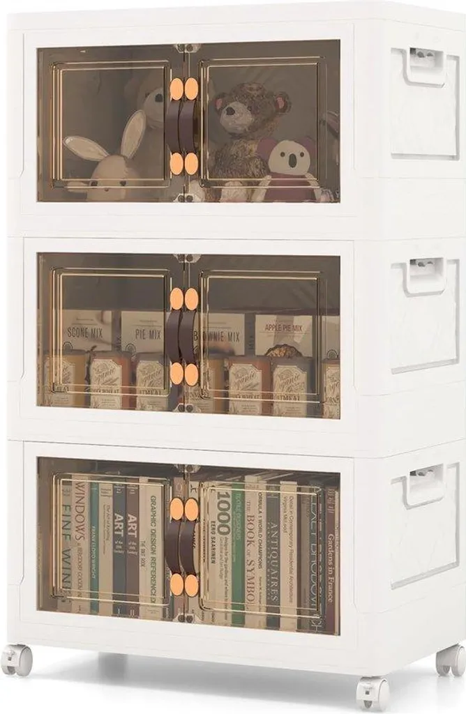 Solution de Stockage pour Chambre et Bureau - Boîte 105L Pliable à Roues