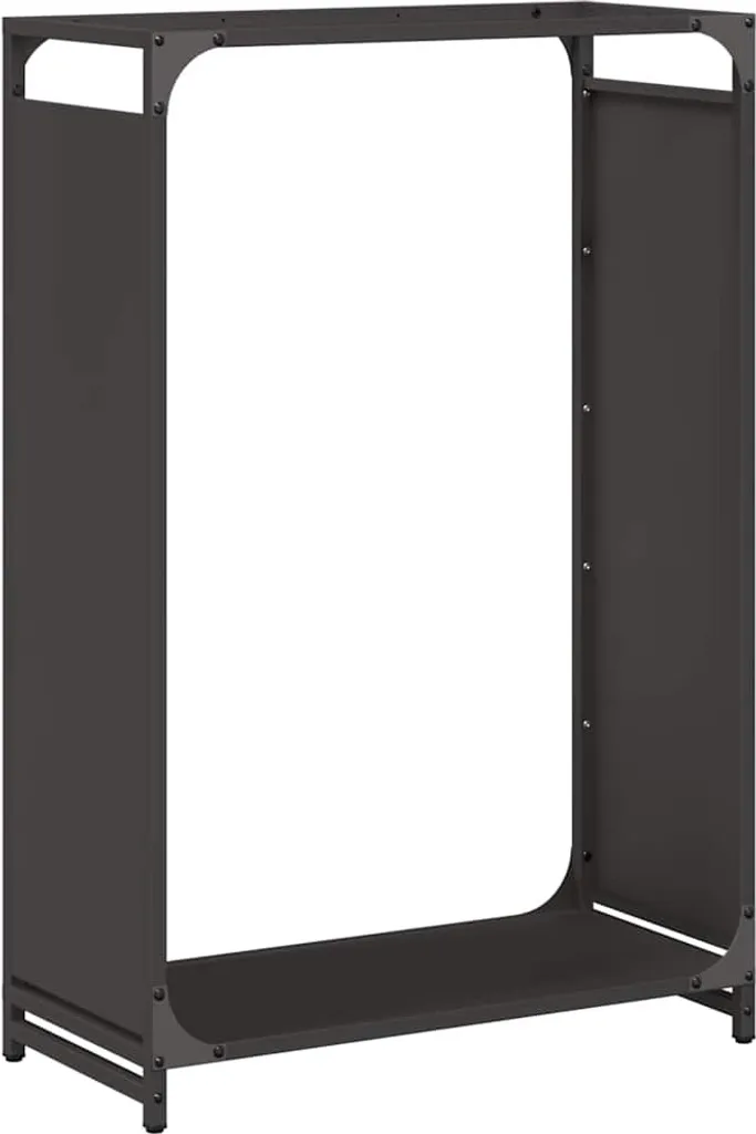 Portalegna Moderno Acciaio Nero vidaXL 60x28x90 cm | Arredo Camino