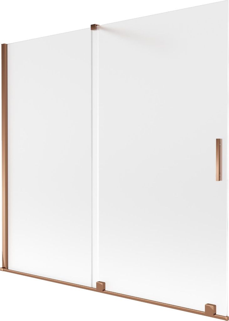 Mexen Velar Badewannenfaltwand 2-teilig verschiebbar 170 x 150 cm, Mattglas, Roségold - 896-170-000-31-60