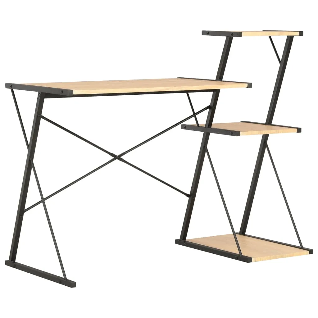 Tavolo Scrivania Nero e Rovere 116x50 cm | Ideale per Studio e Casa - 7