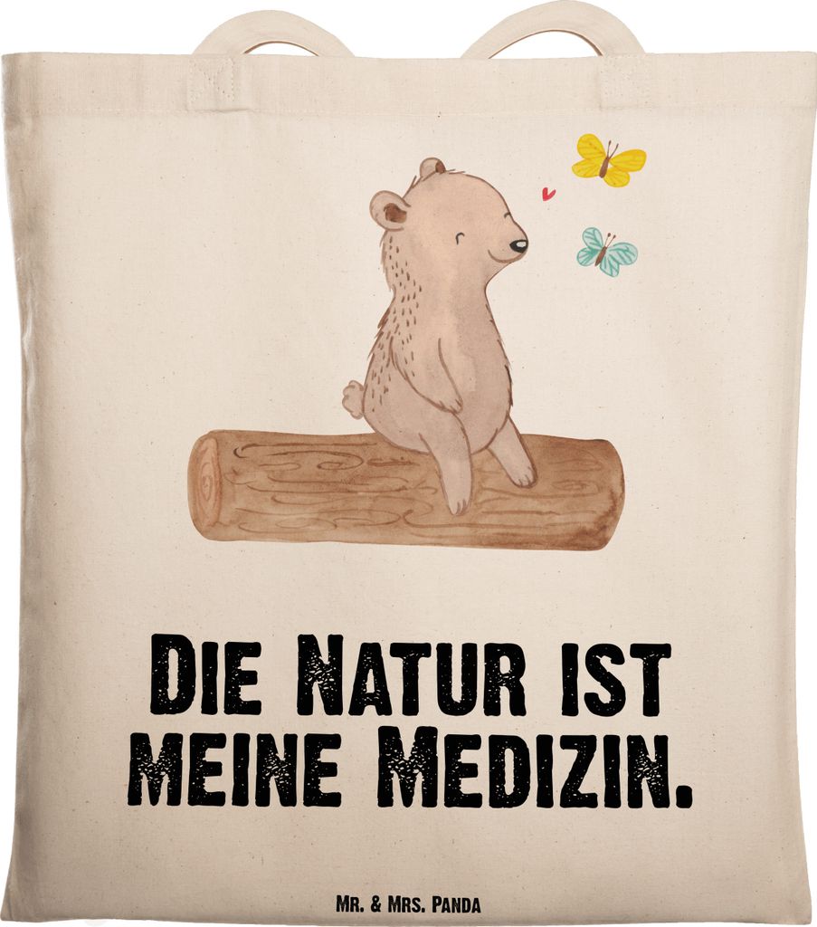 Mr. & Mrs. Panda Tote Bag Bär Naturliebhaber - Transparent - Geschenk, Einkaufstasche, Beutel, Laptoptasche, Shopping Tasche, Outdoor, Wandern, Na...