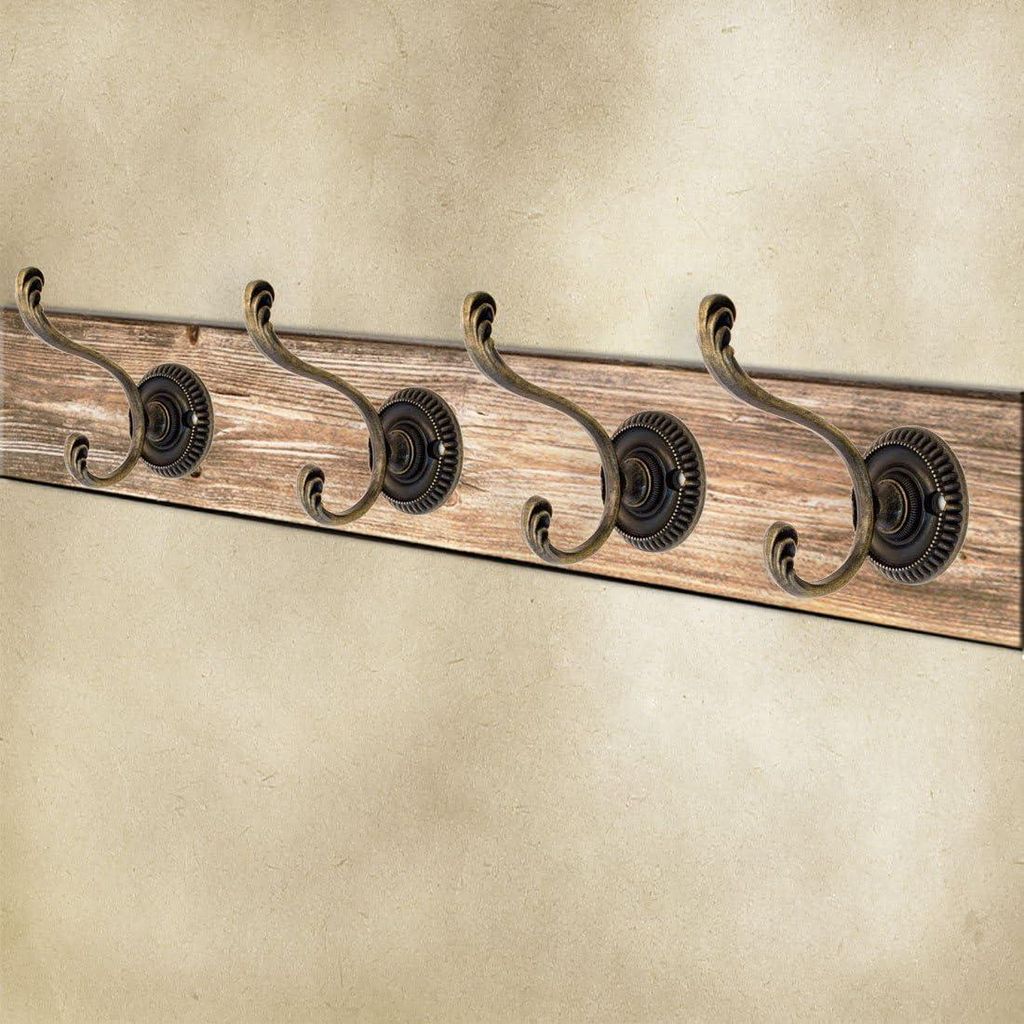 Antike Garderobenhaken - Set von 4 - Messing Bronze