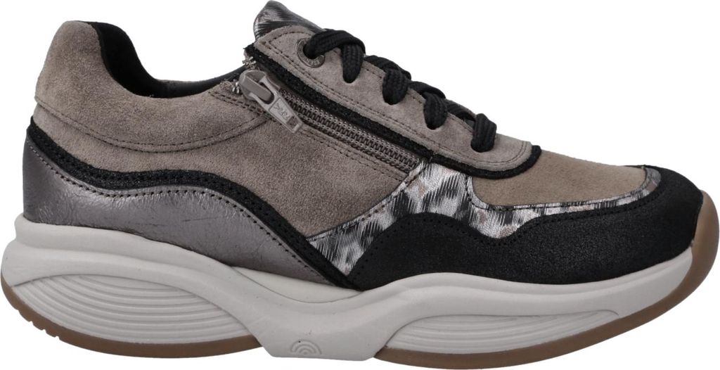 Xsensible SWX11 Damen Halbschuh Stretchleder, Black Combi, bequemer Halbschuh - Damenschuhe Bequeme Schnürschuhe, Schwarz, leder (stretchleder)