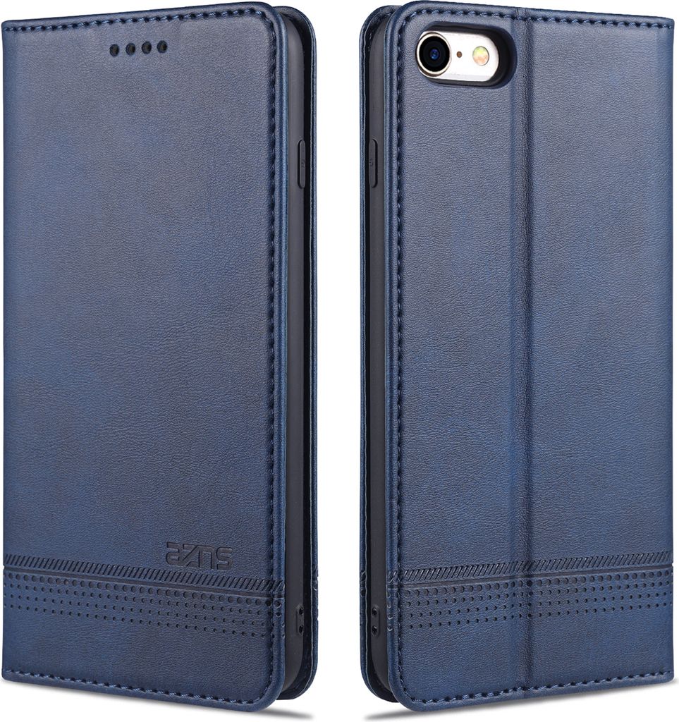 LaimTop LederHülle für iPhone SE 2020, Klapphüllen Brieftasche Magnetverschluss Ständer Schutzhülle für iPhone SE 2020 / iPhone 7 / 8 Blau