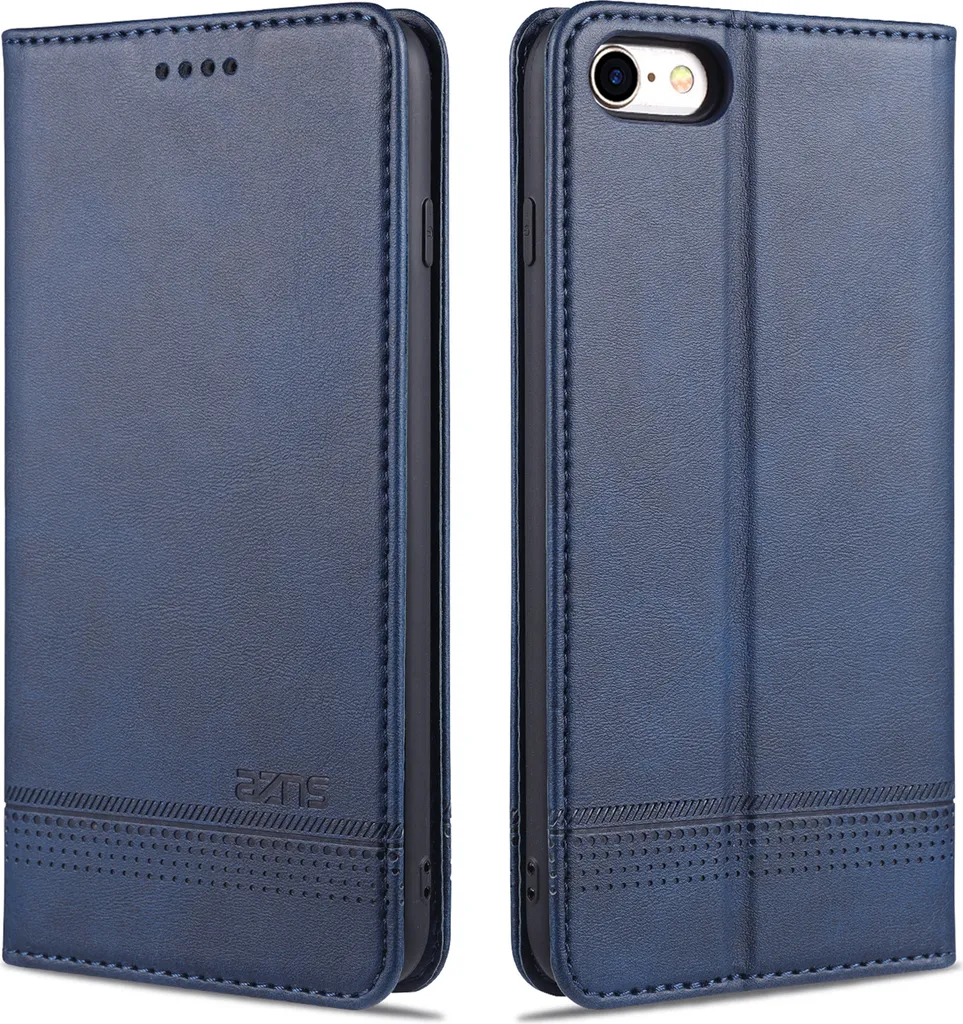 LaimTop Cover Portafoglio iPhone 7/8/SE 2020 - Pelle Premium Blu