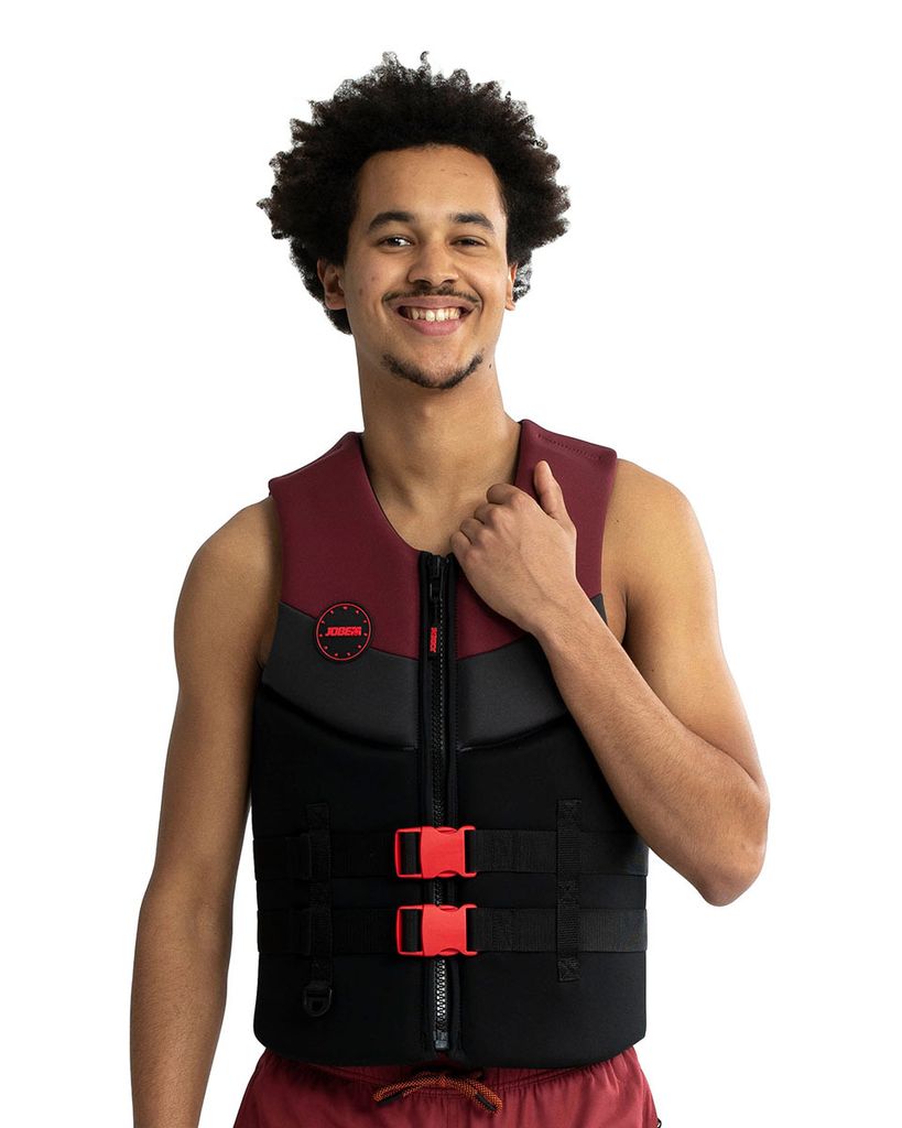 Jobe Neopren Schwimmweste Herren Burgundy Red Vest Men Prallschutz Wasserski - Groesse: L