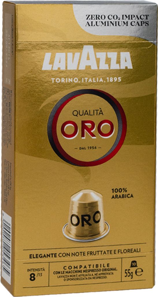 Lavazza Qualita Oro gemahlener Kaffee 10 Kapseln. Produktbild 