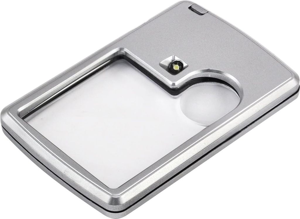 6x Hochwertige Doppelbeleuchtete Glaslupe - Set von 3